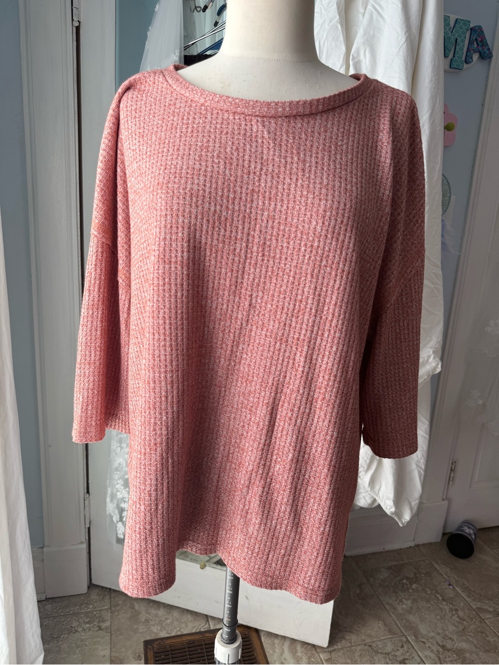 Cyrus Red Waffle Knit Boatneck Sweater